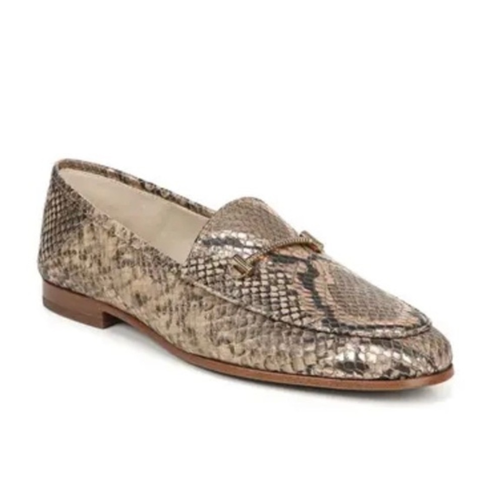 Sam Edelman Lior Snakeskin Embossed Leather Loafers Size 7.5
